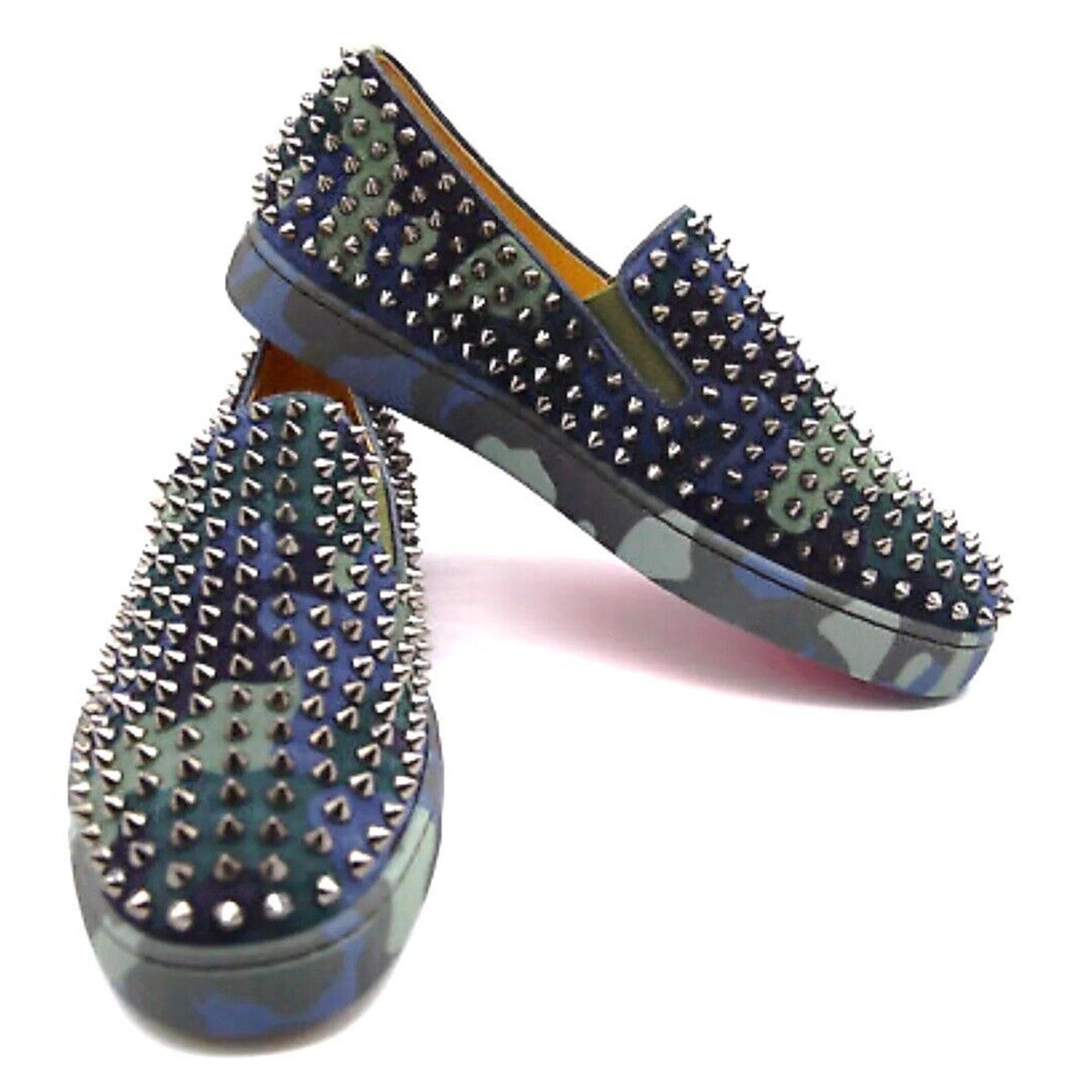 Christian Louboutin Roller Boat Flat camouflage print studded Sneakers Blue