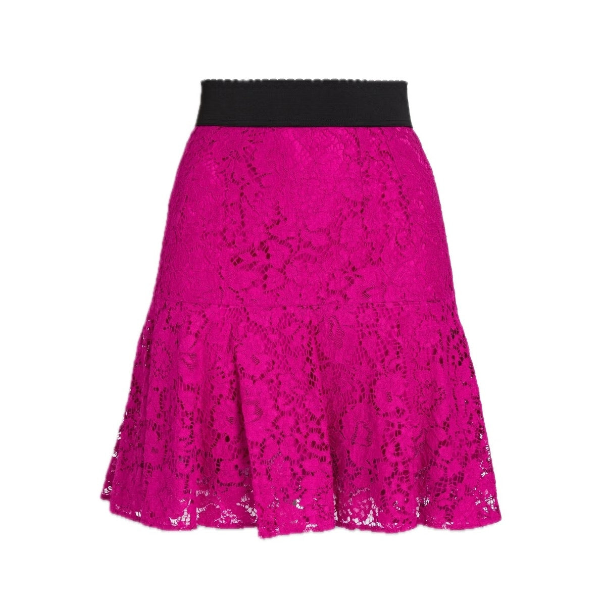 NWT Dolce & Gabbana Fuchsia Floral cordonetto Lace Mini Skirt IT 38 US XS