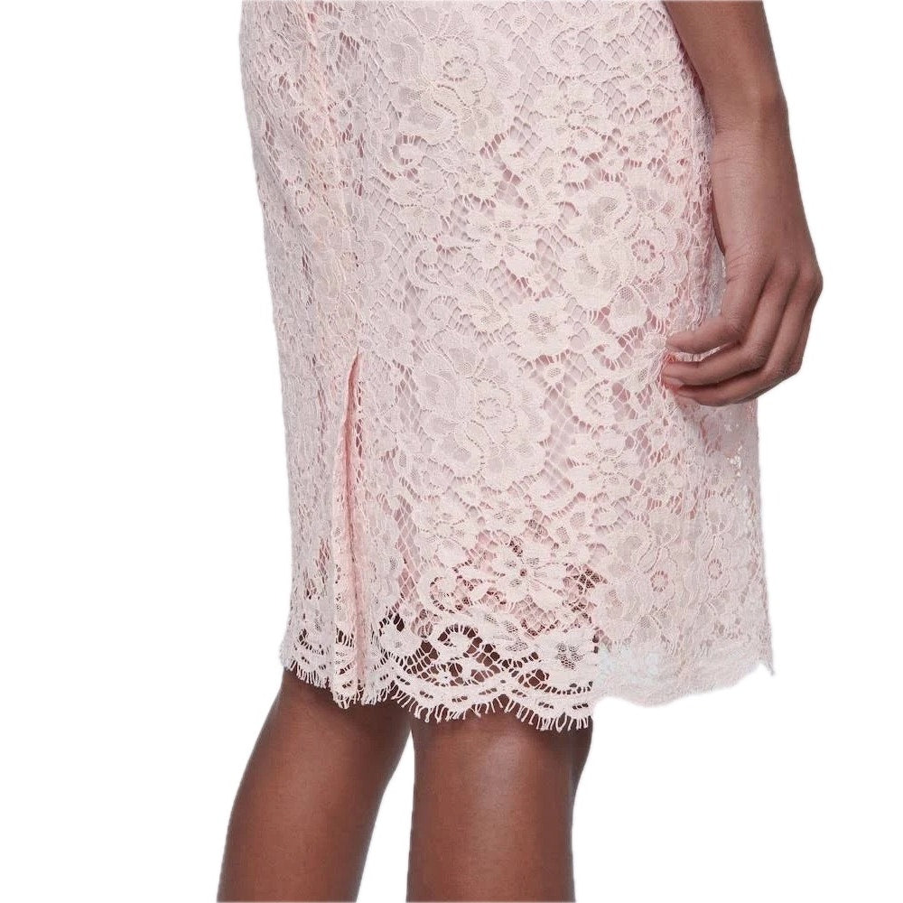 NWT DOLCE & GABBANA Floral Lace Bustier MIdi Dress Pink IT 44 / L