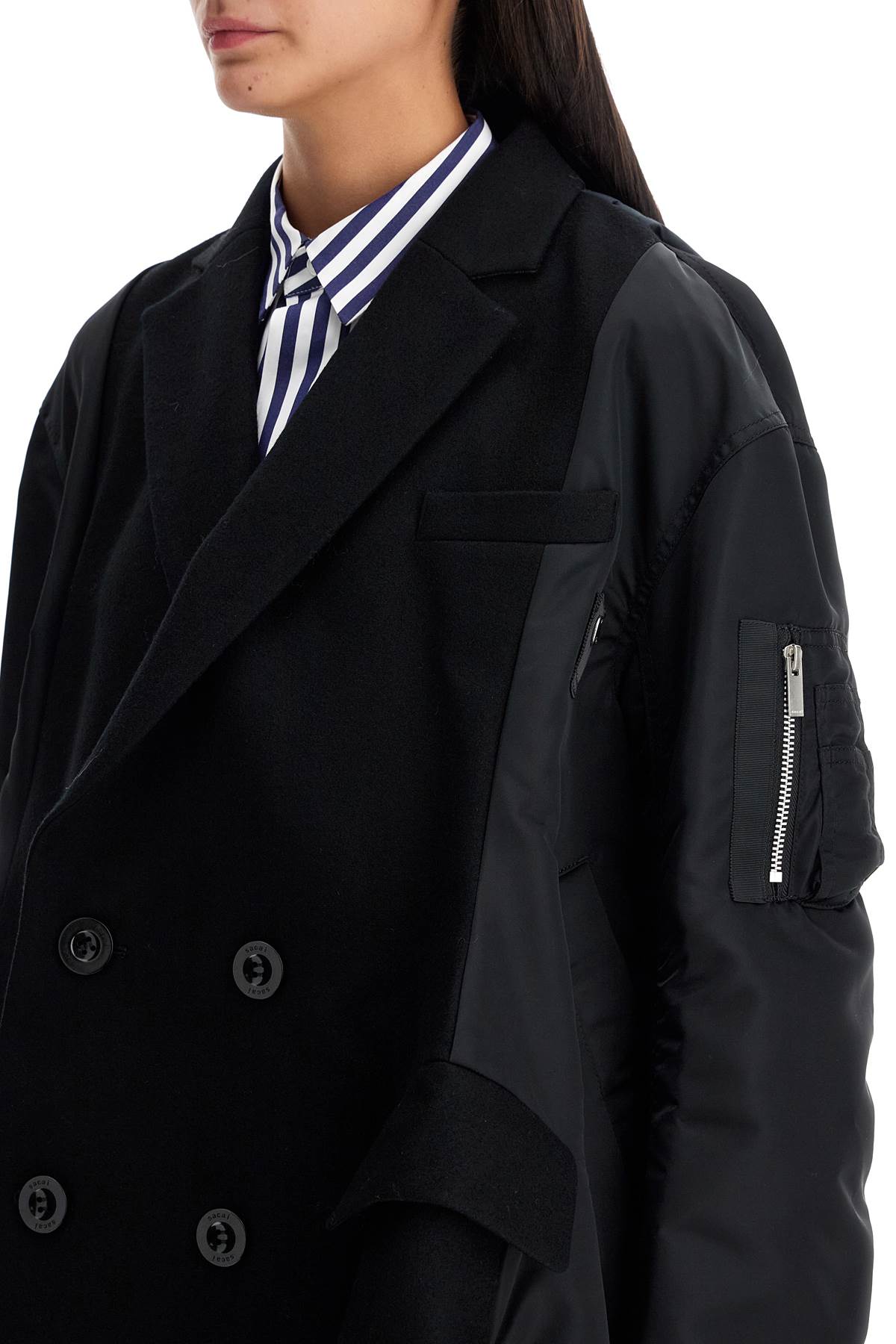 Sacai Hybrid Wool And Nylon Jacket