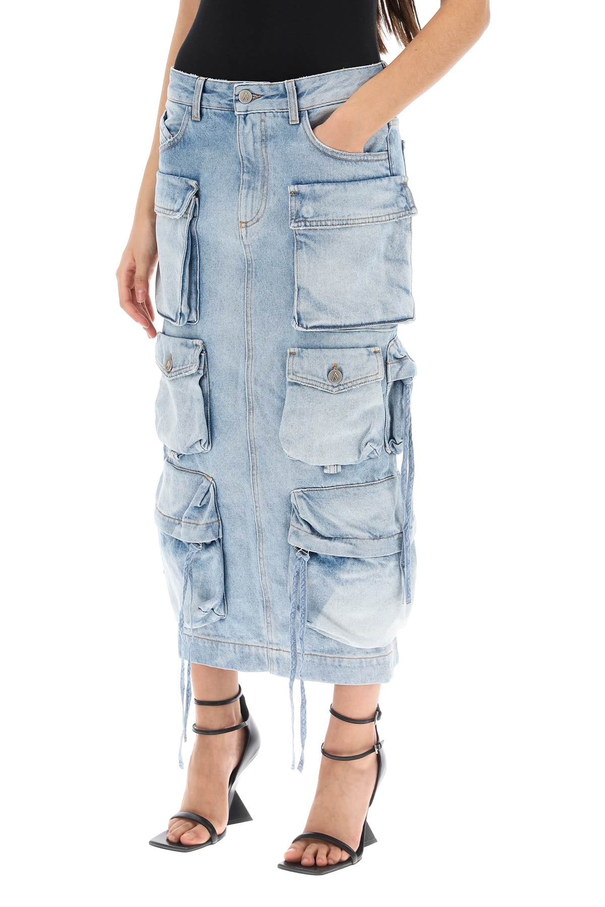 The Attico Cargo Denim Skirt