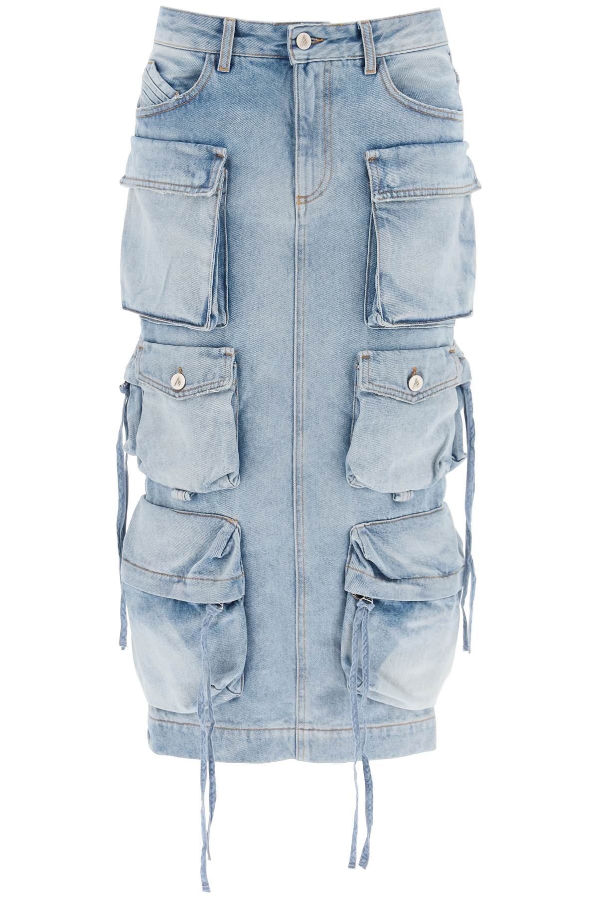 The Attico Cargo Denim Skirt