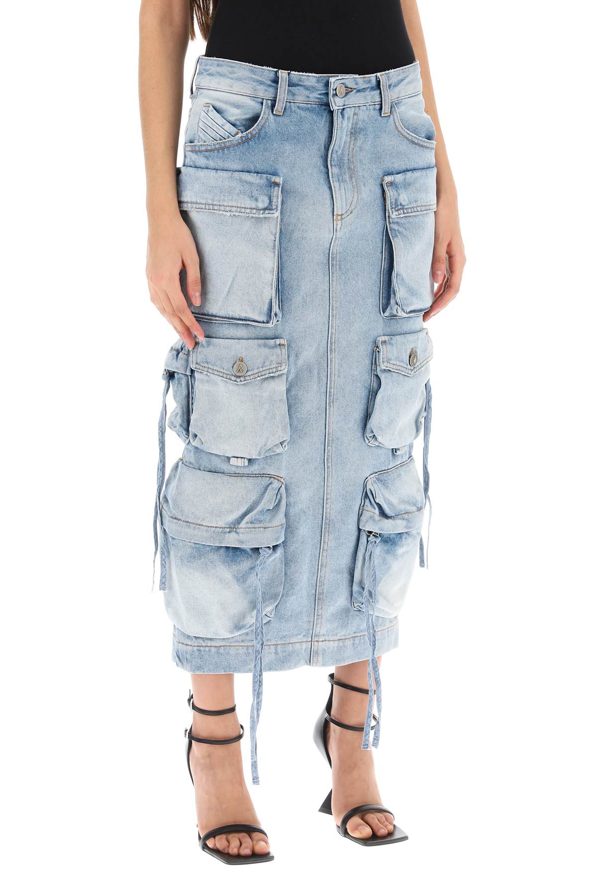 The Attico Cargo Denim Skirt