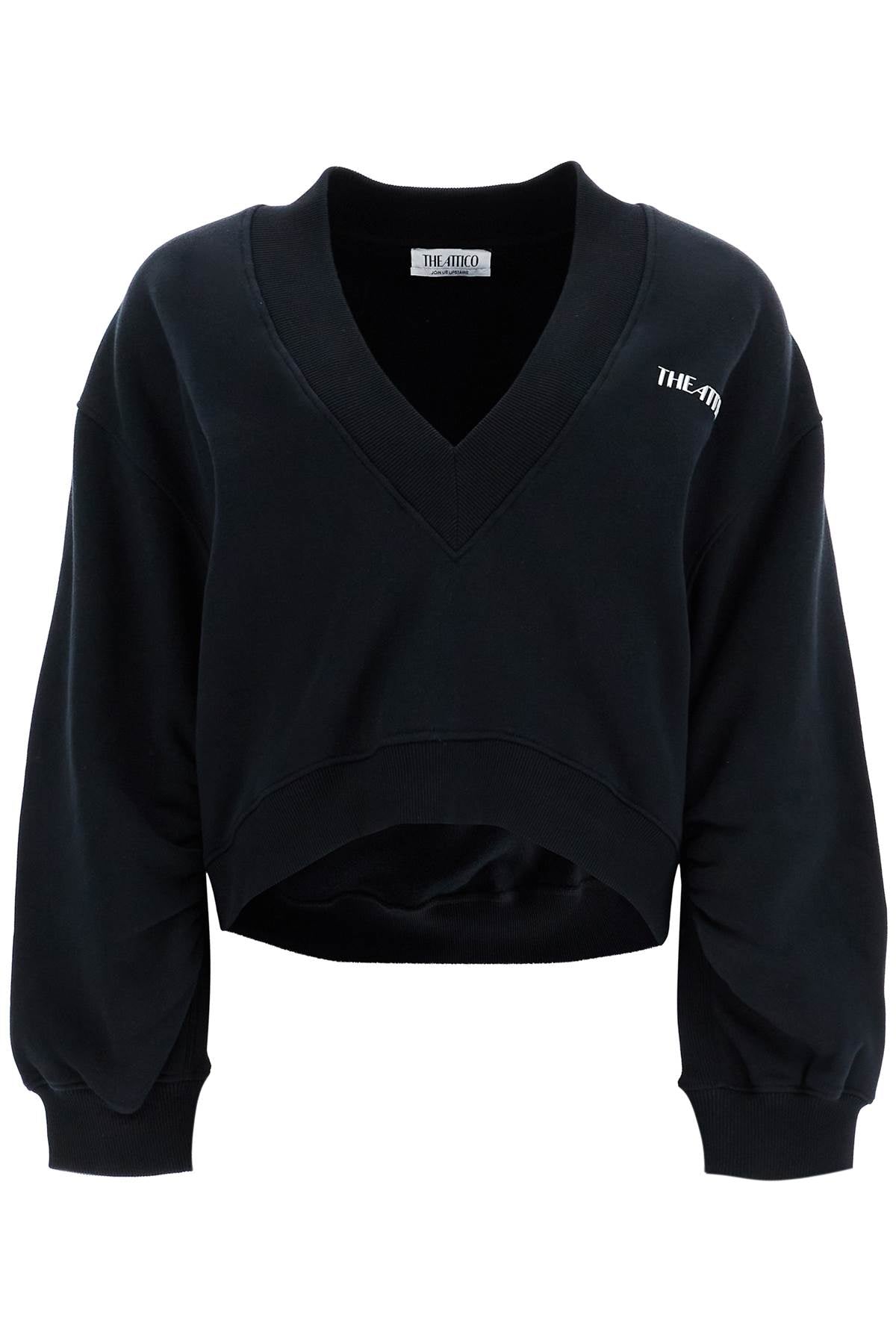 The Attico Oversized Sweatshirt With Deep V-Neck