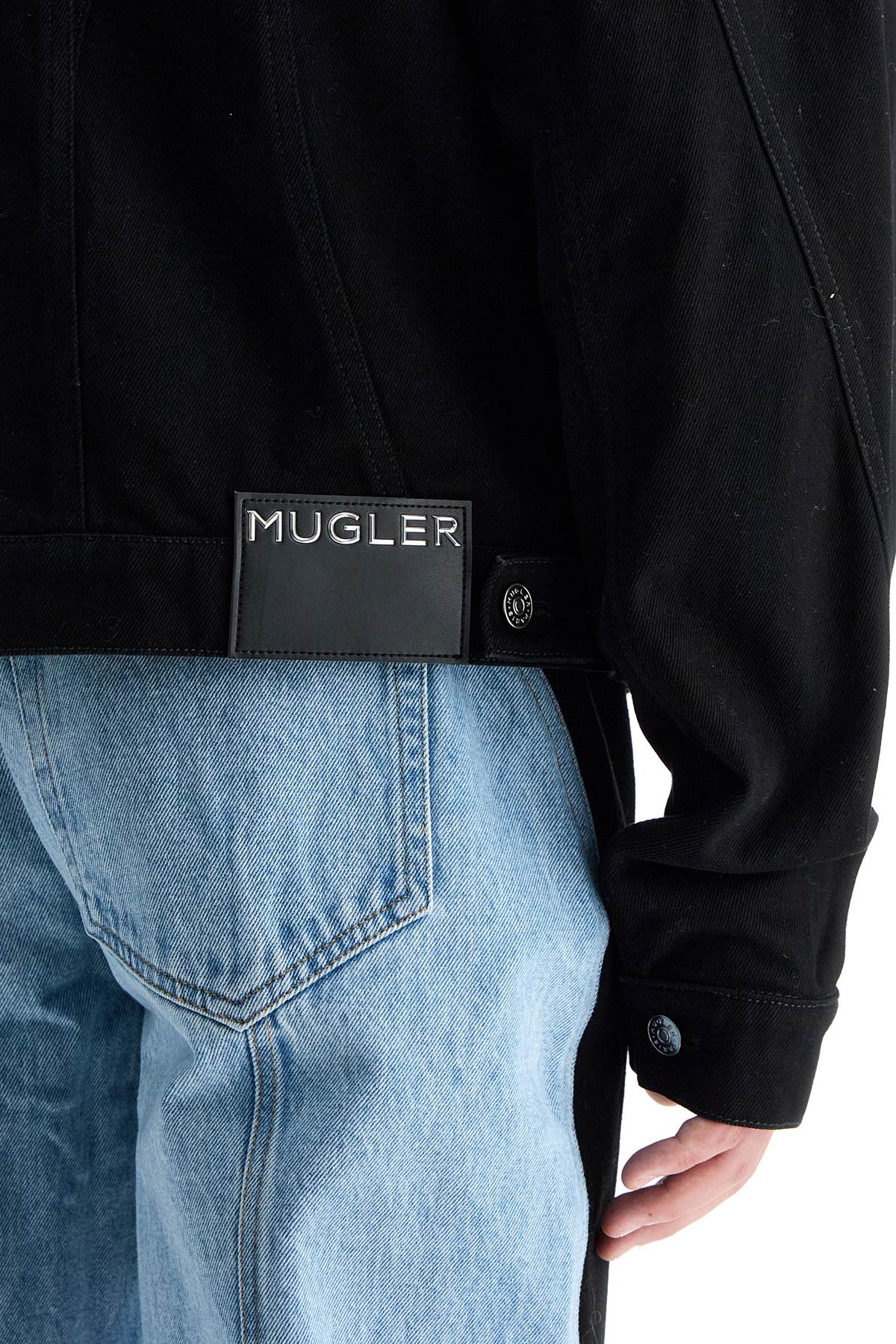 MUGLER Giacca In Denim Bi-Colore