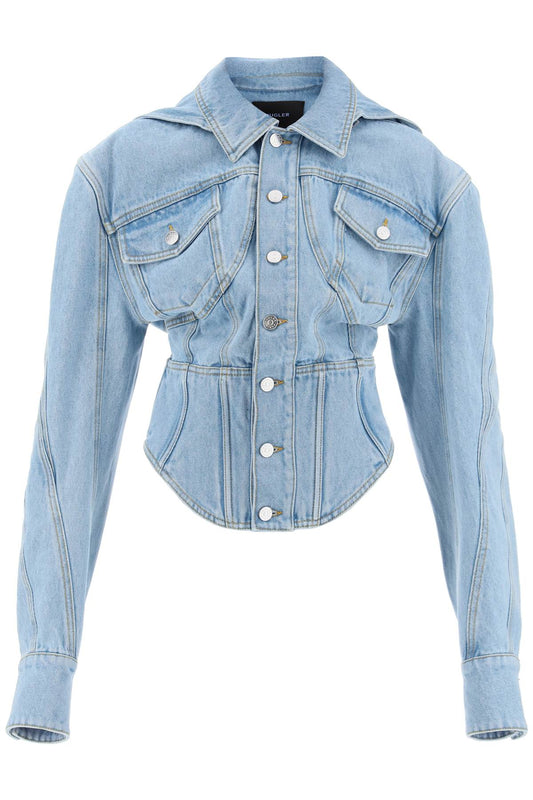 MUGLER Giacca In Denim Con Corsetto