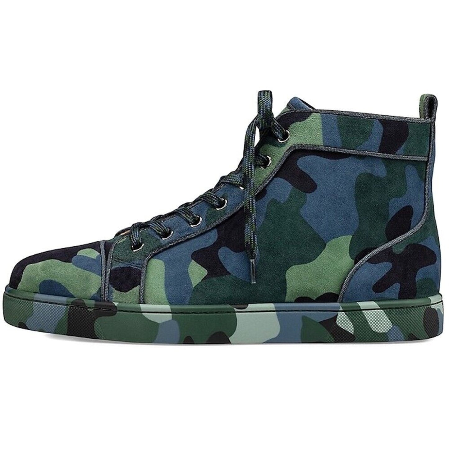 Christian Louboutin Louis Orlato Camouflage Suede Sneaker Blue Green