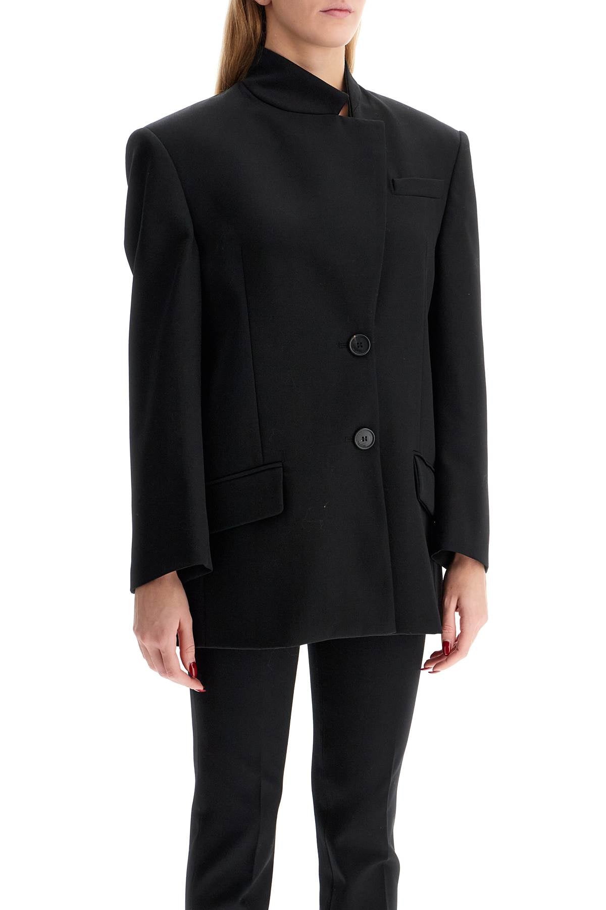 The Attico Asymmetric Wool Blazer For