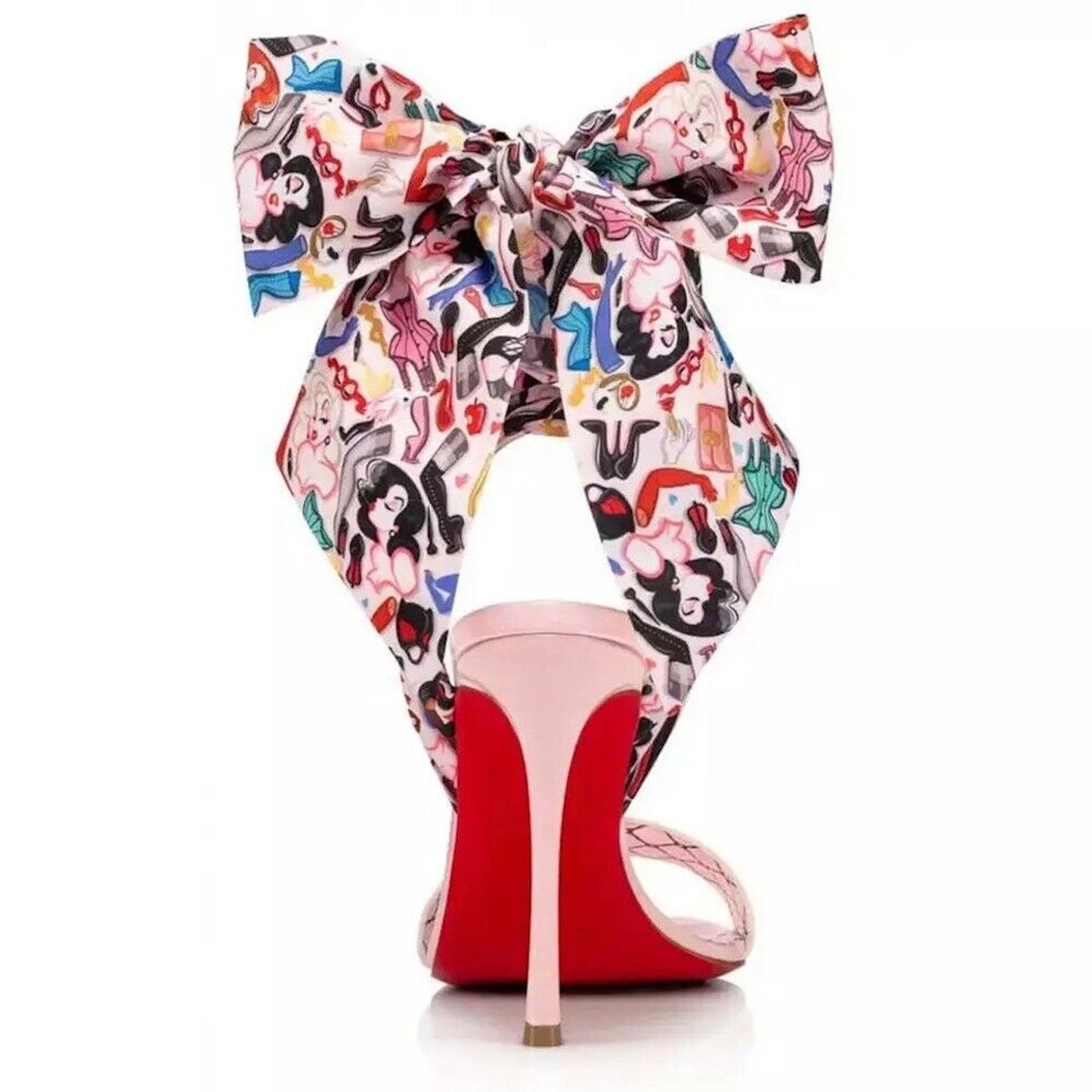 CHRISTIAN LOUBOUTIN Fetish Du Desert Dr Bored Pinup Ankle Tie Sandals Pink