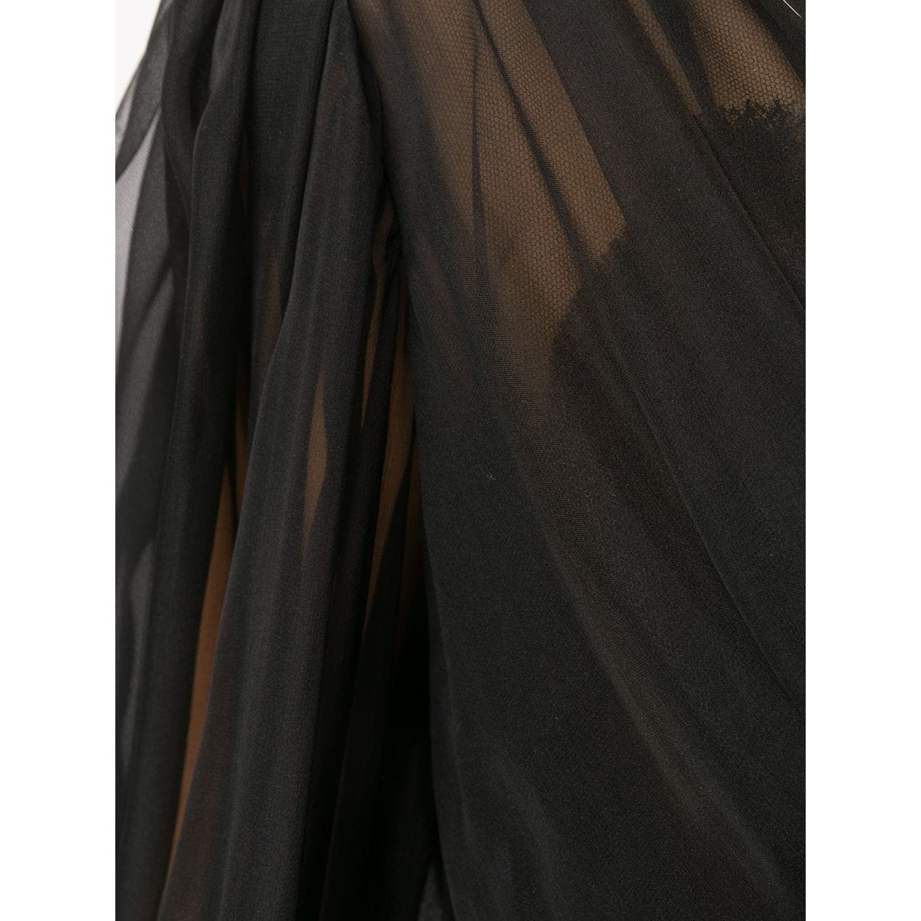 DOLCE & GABBANA Black Gathered silk-blend chiffon Mini Dress 40 S