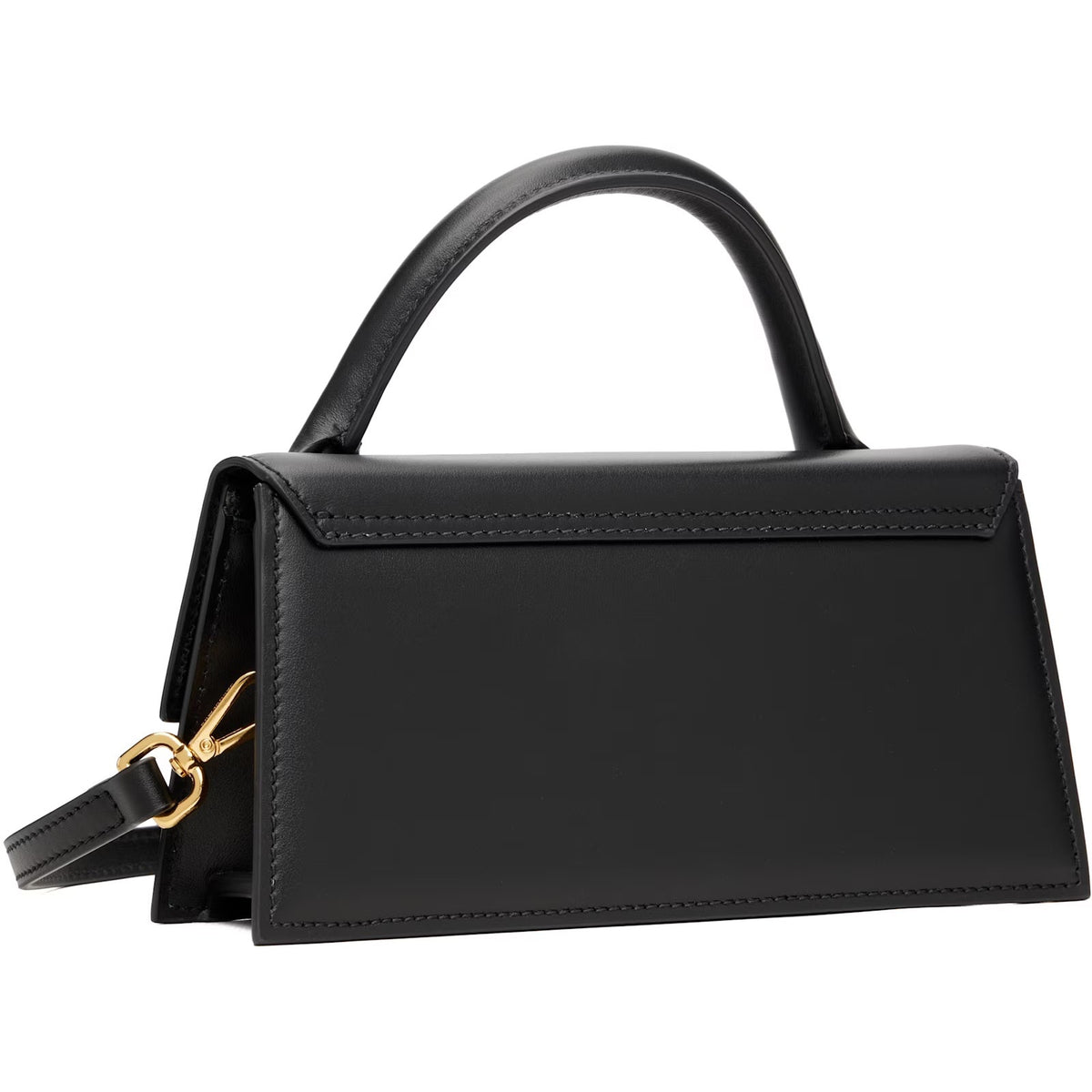 NWT Jacquemus Le Chiquito Long Leather Bag Black Gold Logo