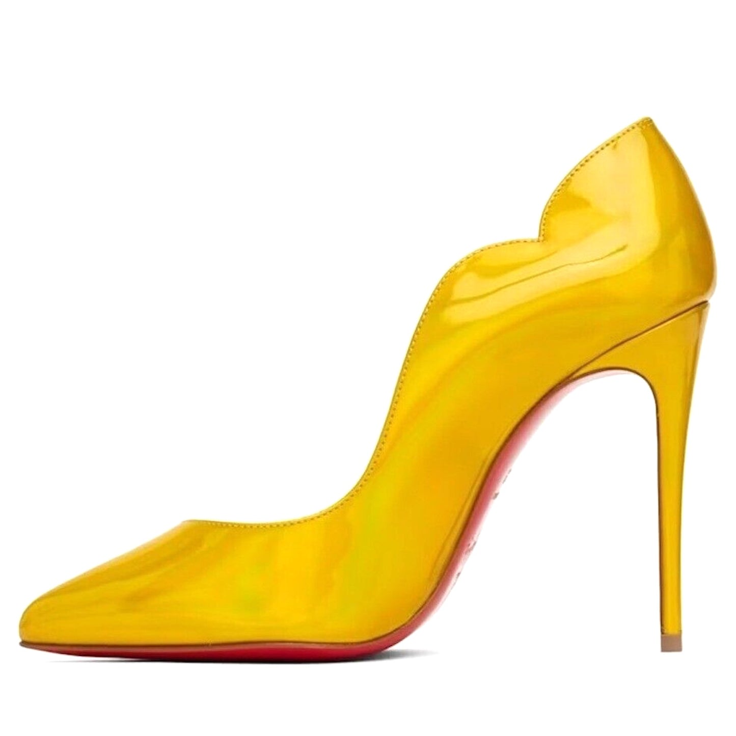 Christian Louboutin Hot Chick 100 patent Leather psychic yellow Pumps 39.5