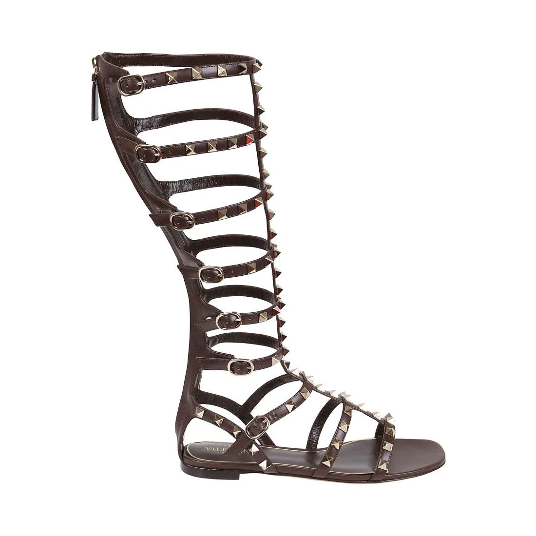 Valentino Garavani Rockstud Gladiator  Sandals Brown 38