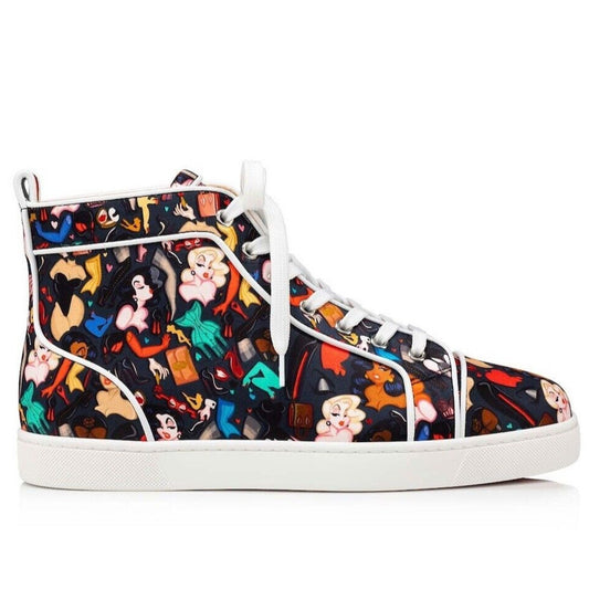 Christian Louboutin Louis Orlato Dr Bored Crepe Satin Hi-Top Sneakers