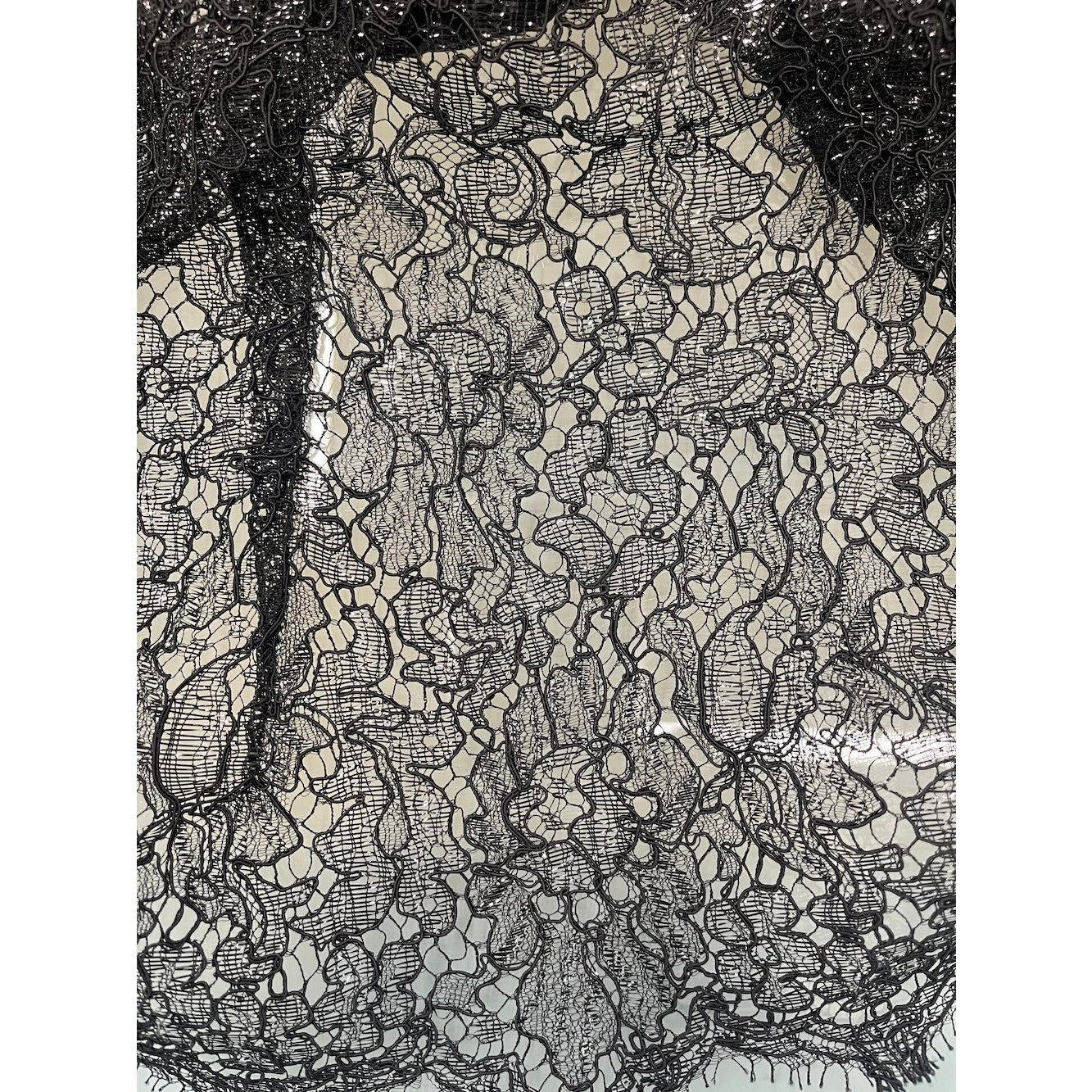 Dolce & Gabbana Black Short sleeve Lame Lace Top Blouse