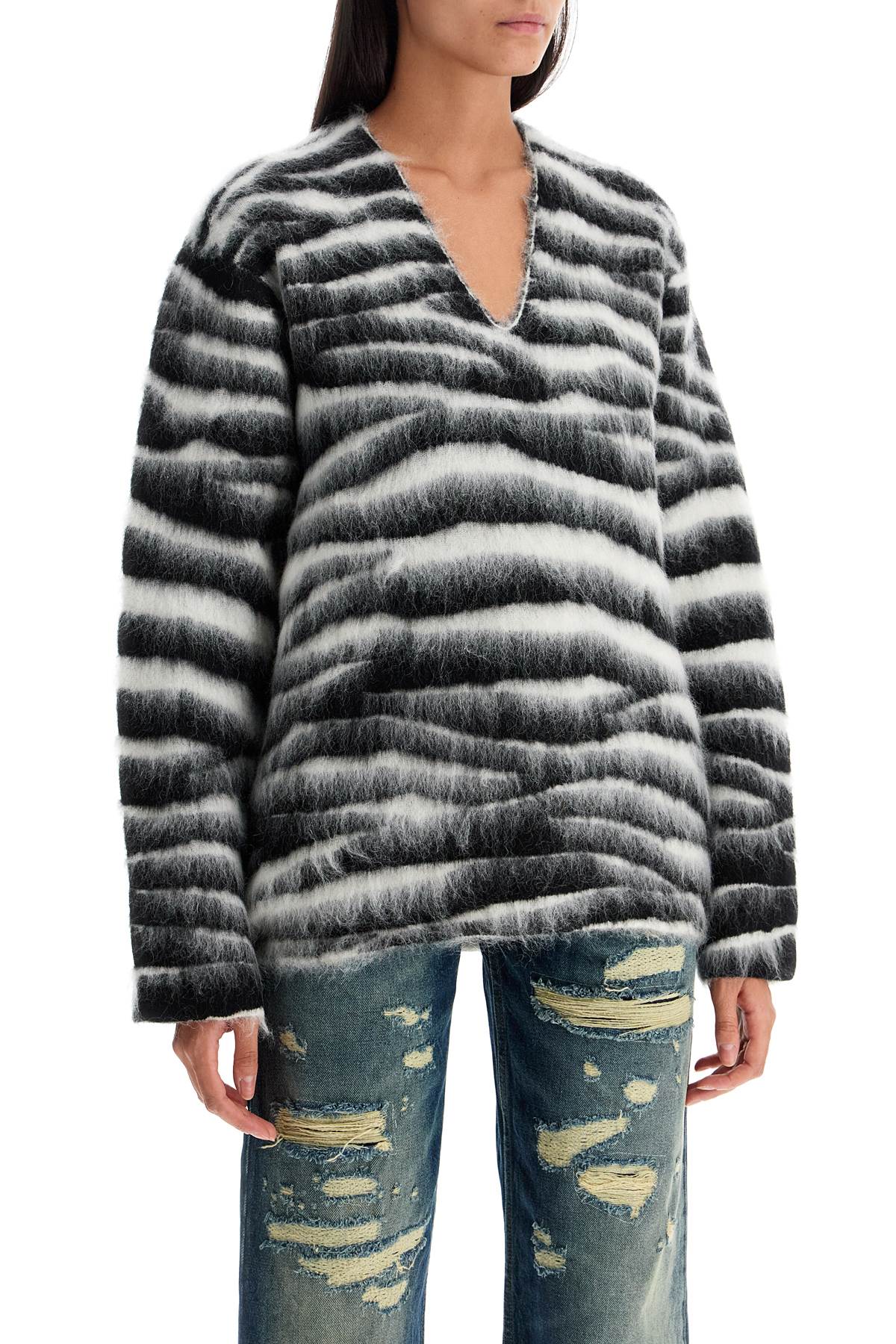 Marc Jacobs Zebra Print Wool And Mohair