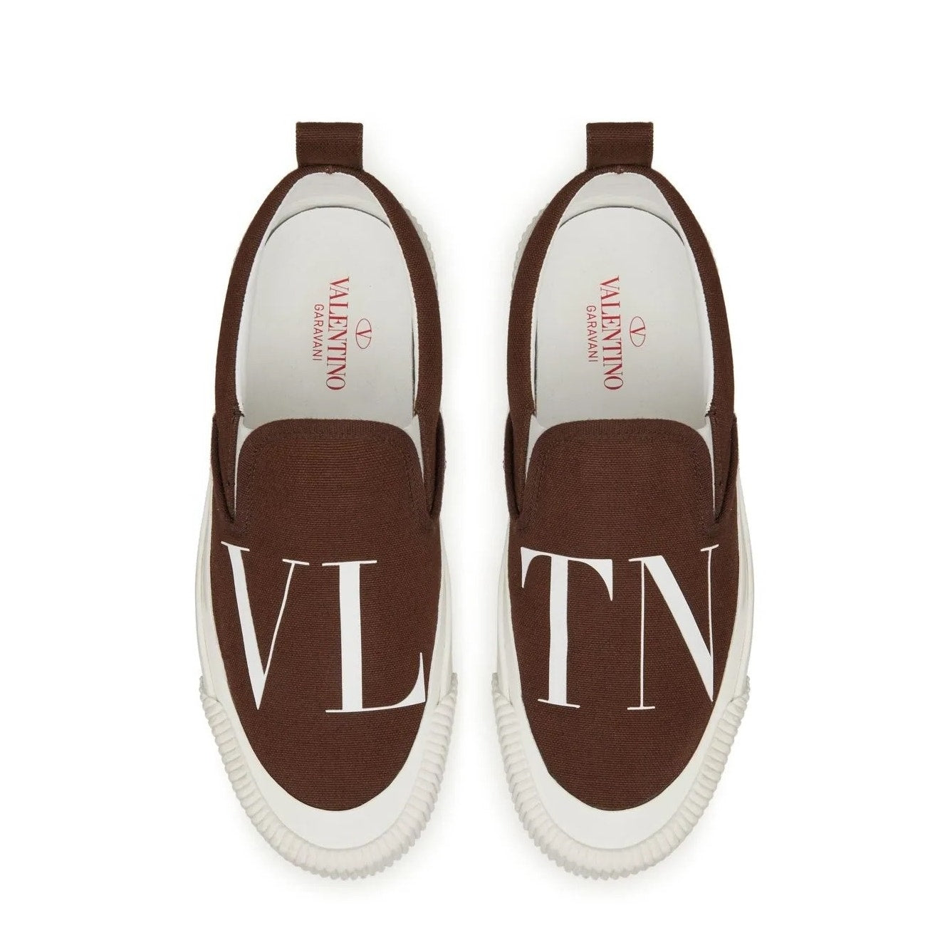 Valentino Garavani Brown VLTN Canvas Slip-on Sneakers
