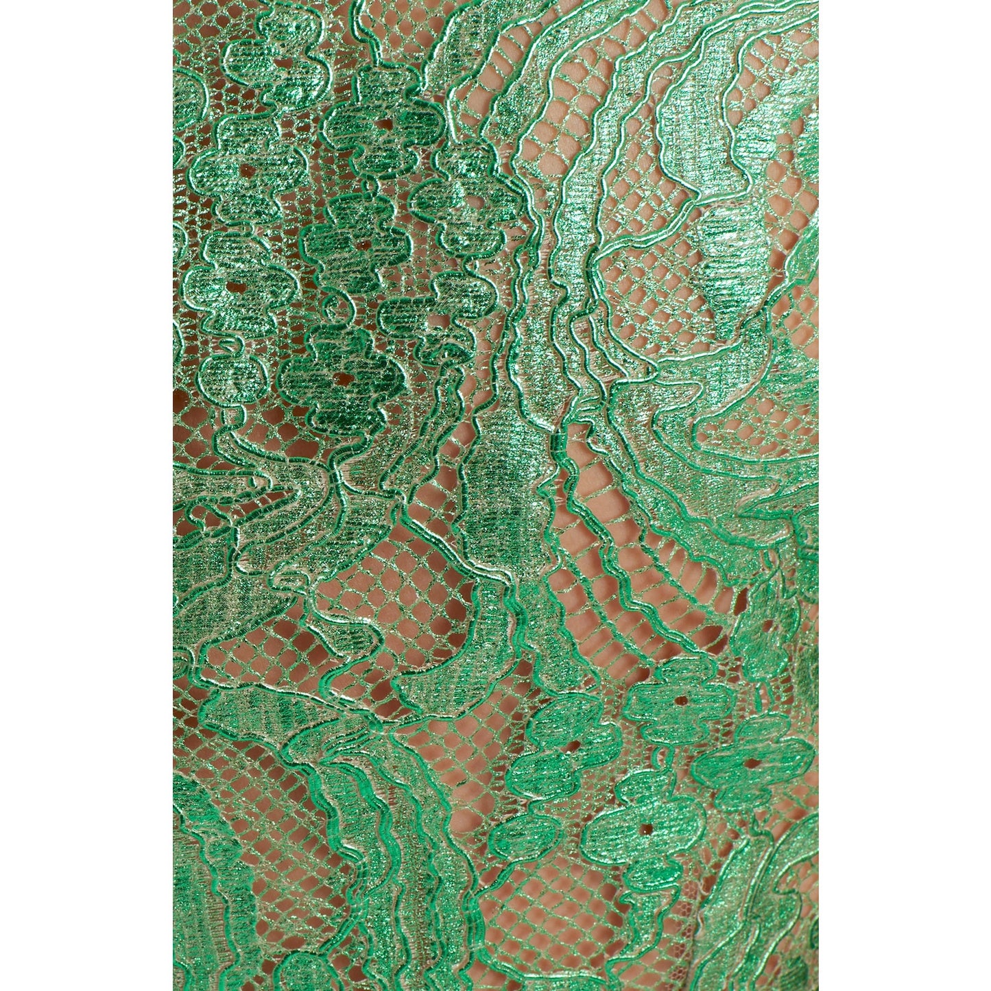 Dolce & Gabbana Semi Sheer Metallic Coated Corded lace Sleeveless Midi Dress 40 S