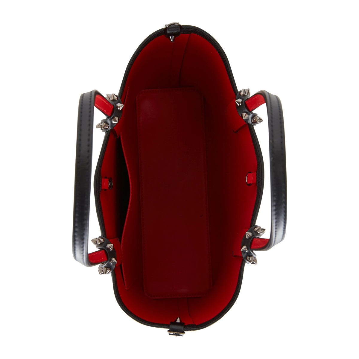 Christian Louboutin Cabata Small Calf leather spikes Tote Bag Black Red