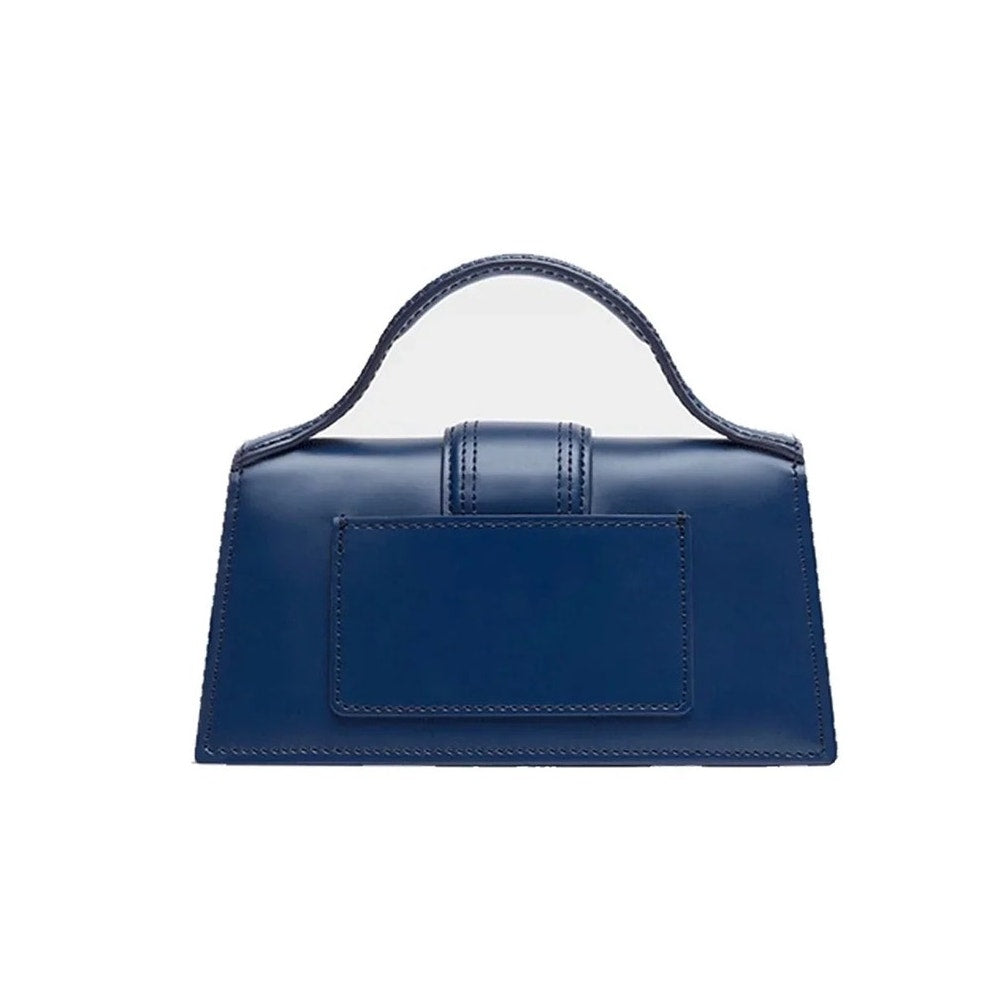 NWT Jacquemus Le Bambino Leather Bag Navy Blue Gold Logo