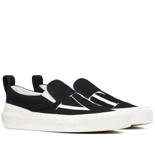 Valentino Garavani  Black Vltn Canvas Slip-on Sneakers