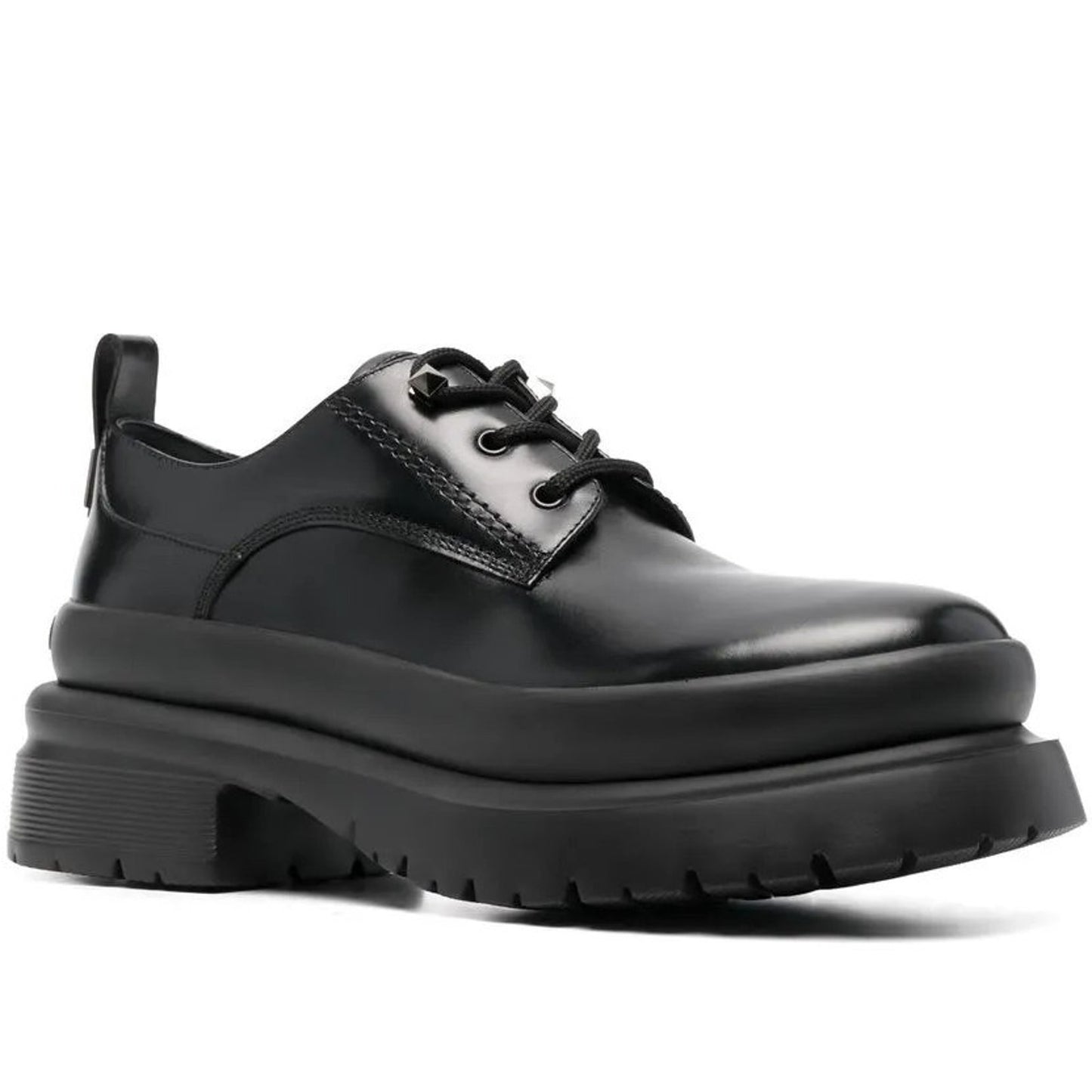 NIB Valentino Garavani Black Roman Stud Calfskin Derby 44.5
