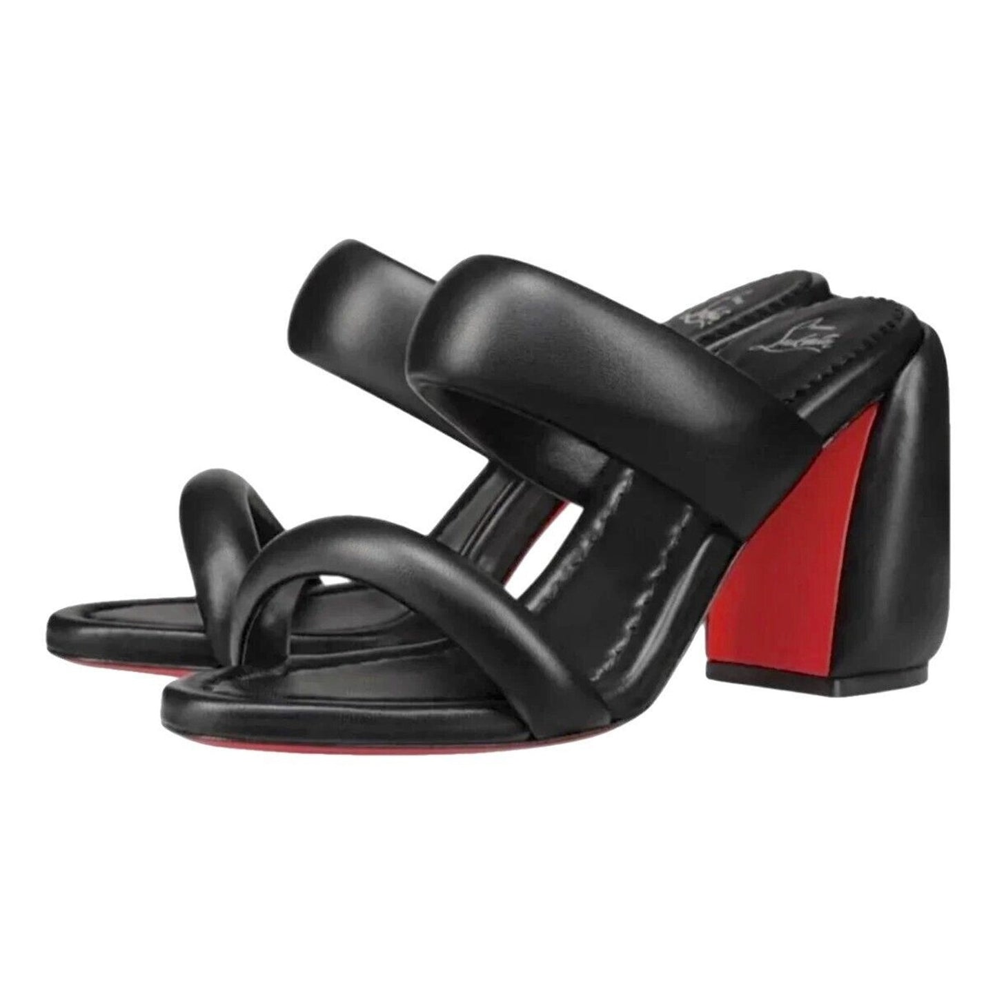 Christian Louboutin Inflama Sab 85 Black Nappa Leather Mules