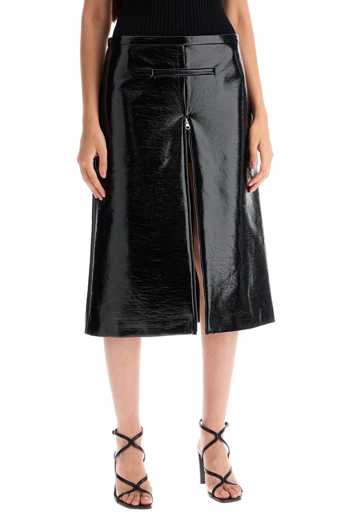 Courreges Vinyl Midi Skirt In Seven