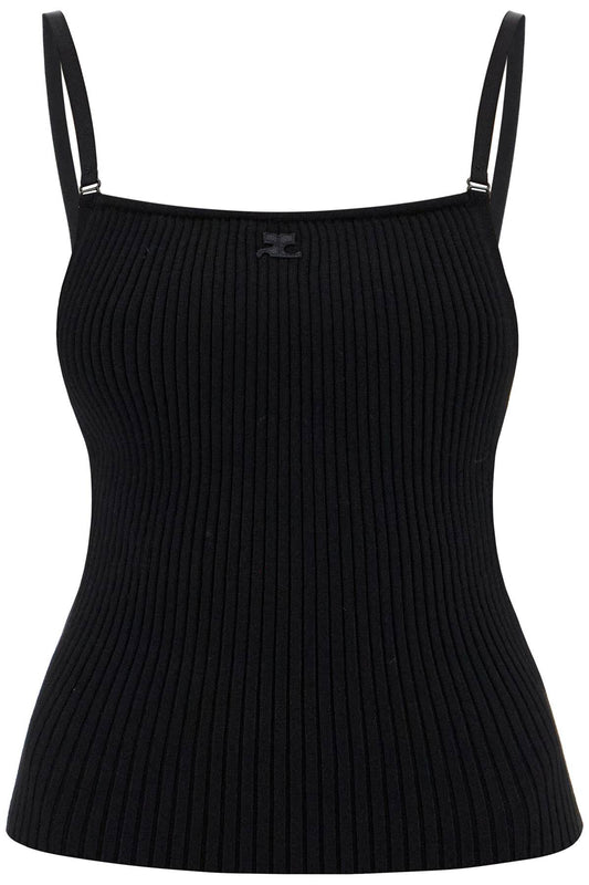 Courreges Ribbed Sleeveless Top With