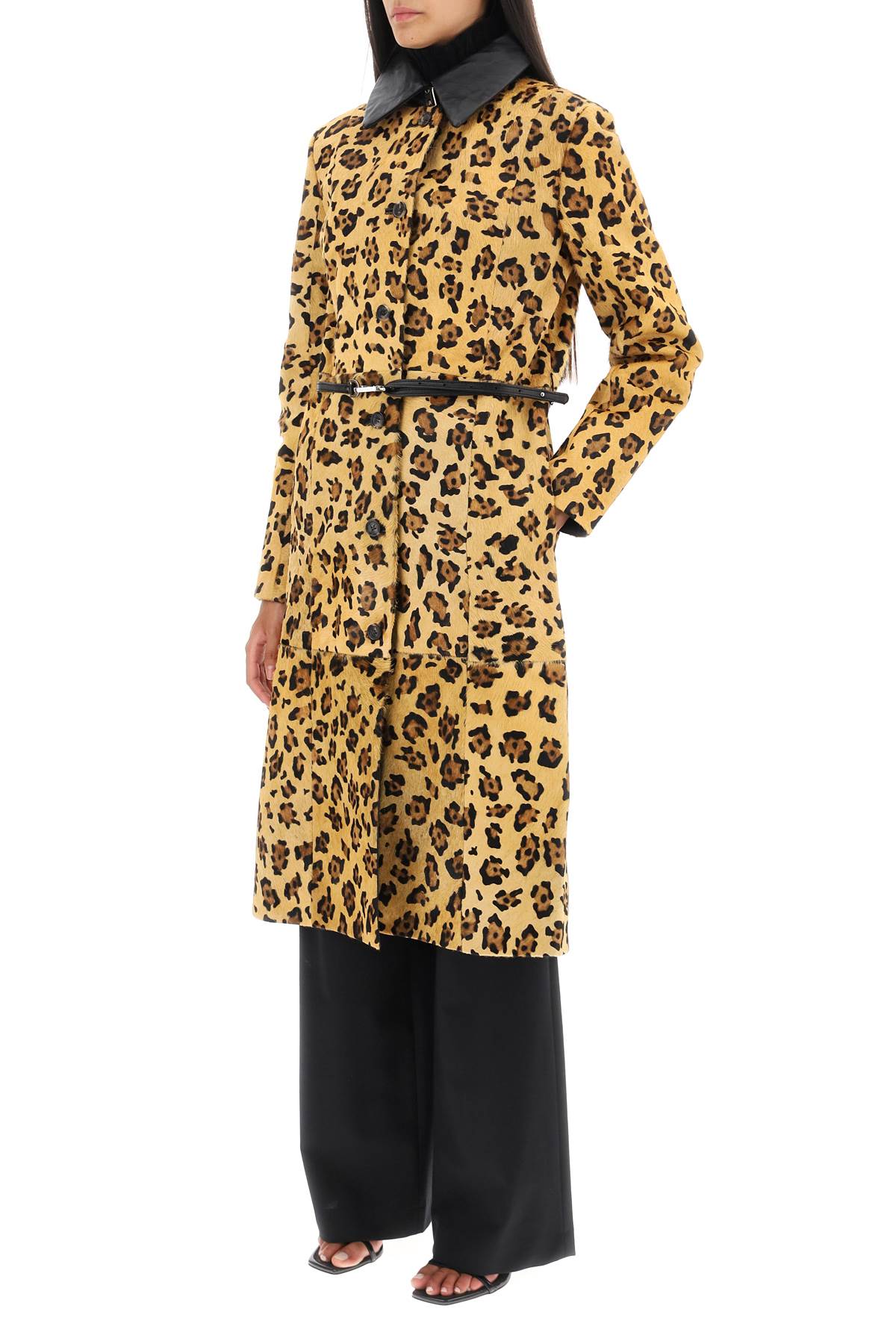 Saks Potts Ginger Leopard Motif Ponyskin Coat