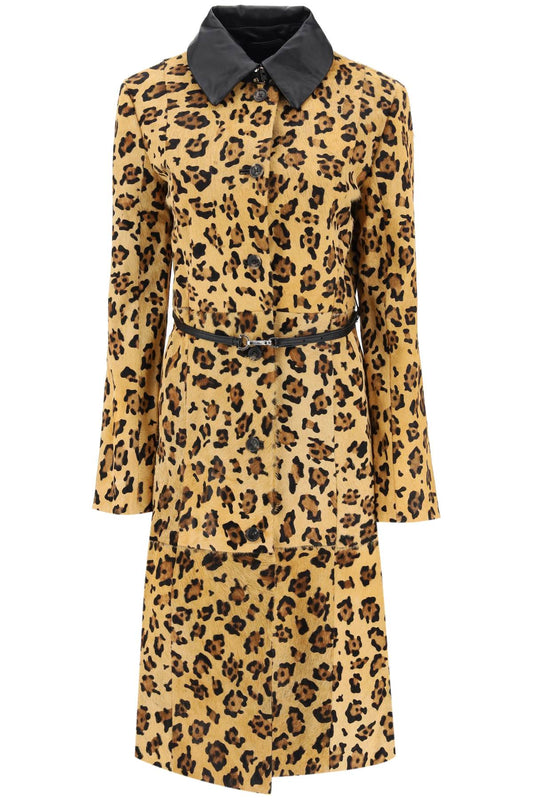 Saks Potts Ginger Leopard Motif Ponyskin Coat