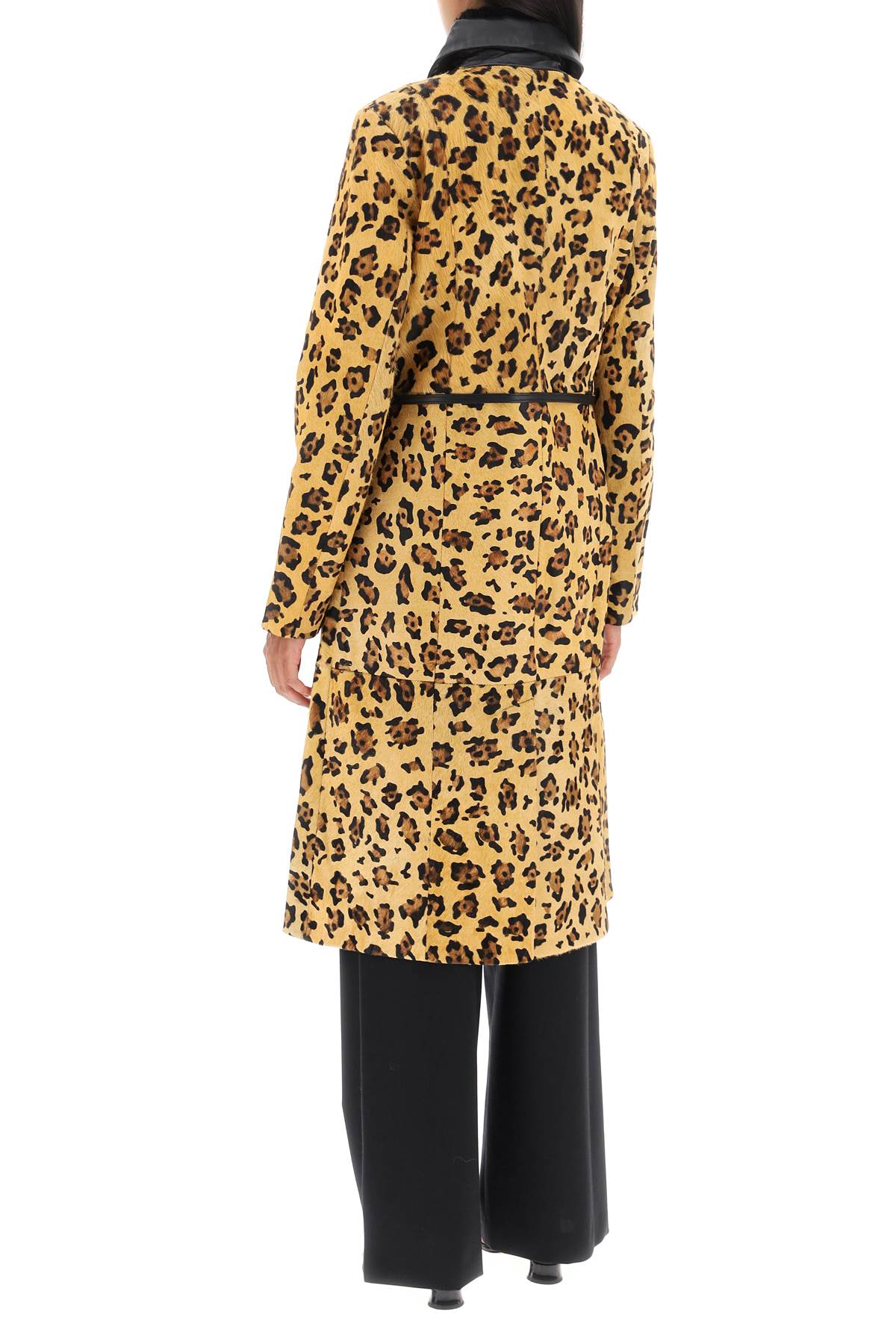 Saks Potts Ginger Leopard Motif Ponyskin Coat