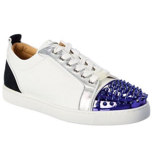 Christian Louboutin Louis Junior Spikes Orlato Sneakers White Purple