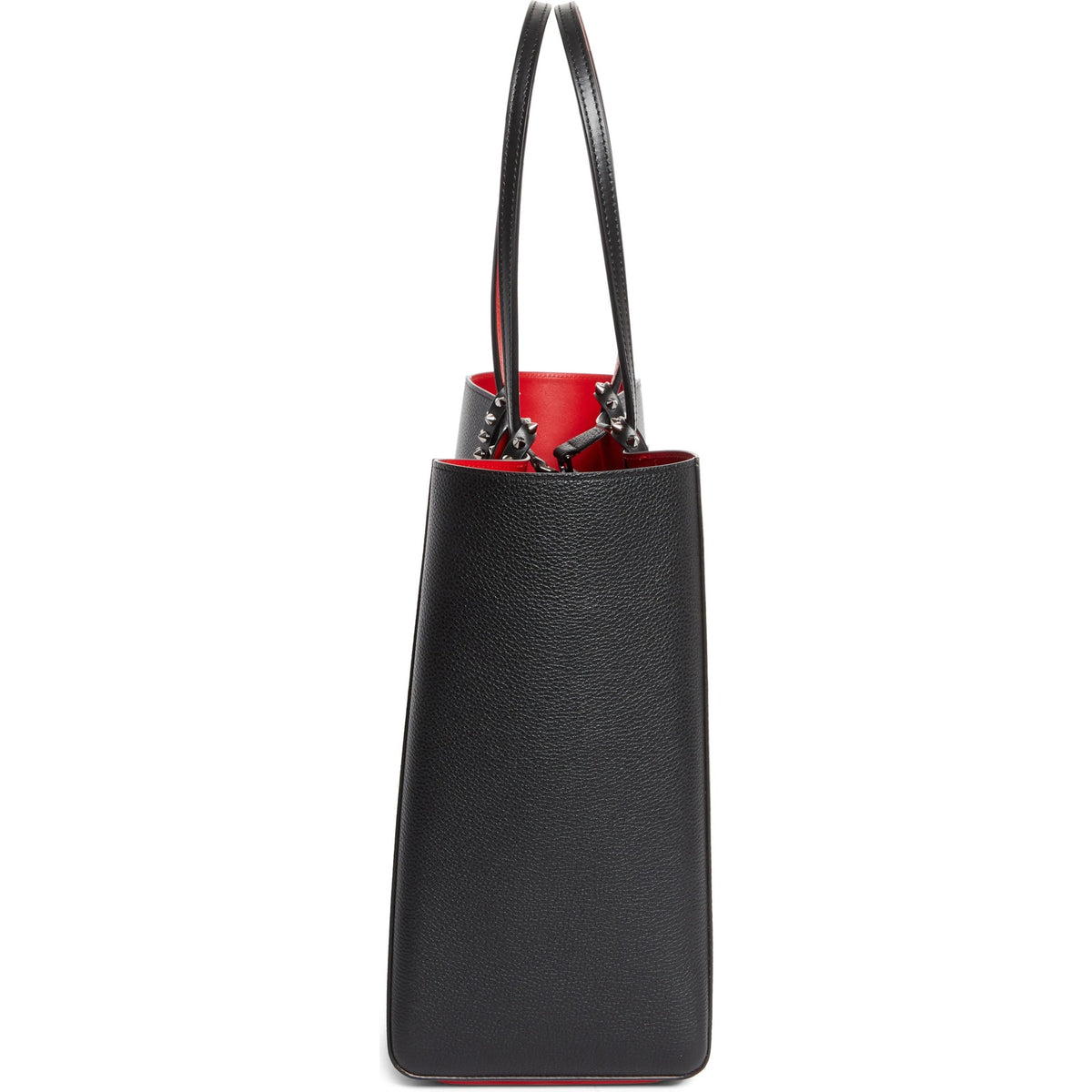 Christian Louboutin Cabata Calf leather spikes Tote Bag Black Red