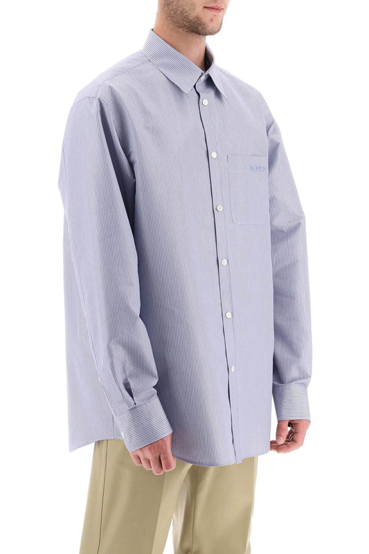 Valentino Garavani Technical Cotton Shirt With Striped Motif