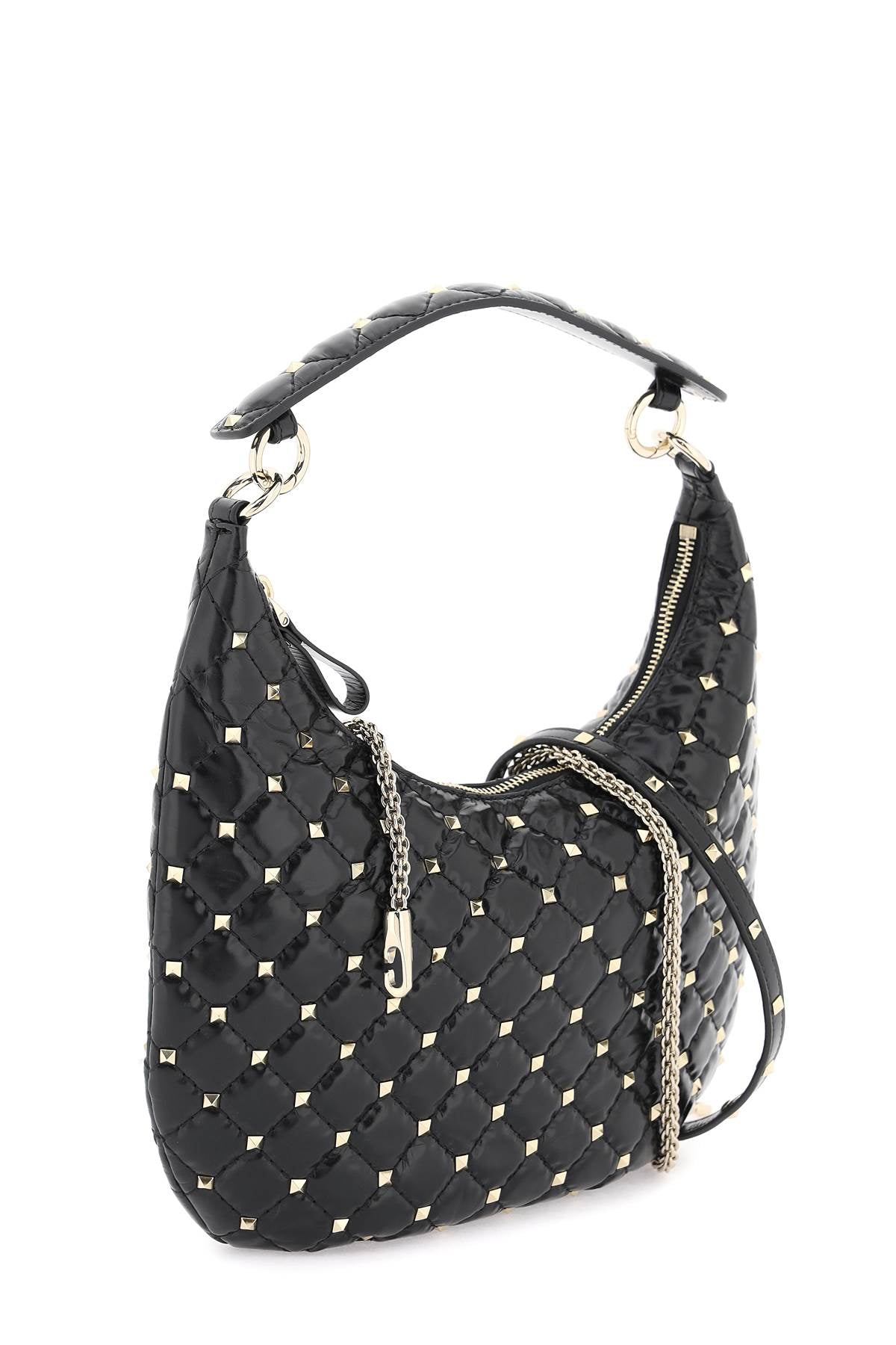 Valentino Garavani Small Leather Rockstud Spike Hobo Bag