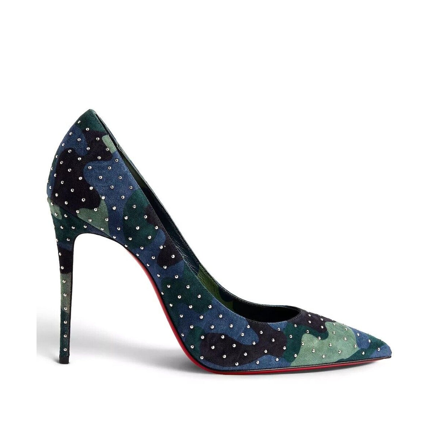 Christian Louboutin Kate Plume 100 Camouflage Micro studs Pumps Navy Blue