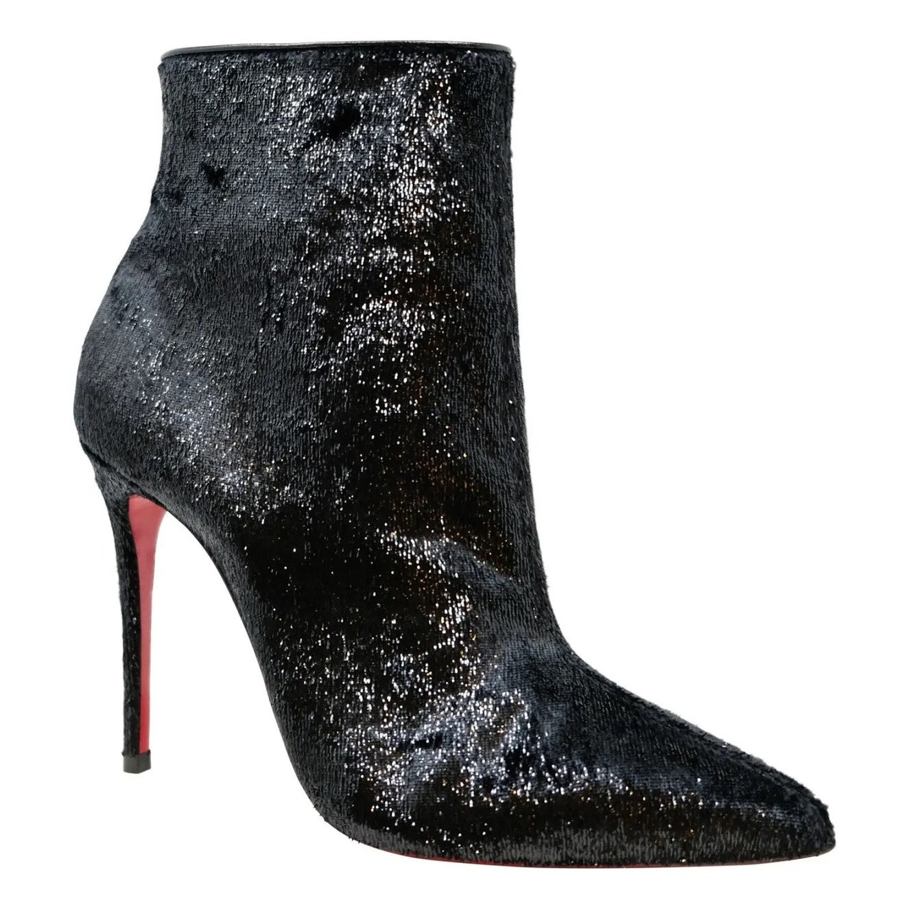 Christian Louboutin Black Velours So Kate Booty 100 Ankle Boots Pointed Toe
