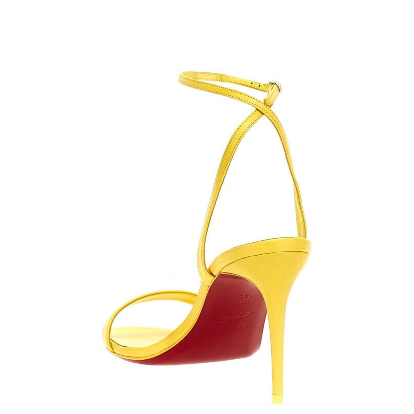 CHRISTIAN LOUBOUTIN Loubigirl 100 Leather Heel Sandals Yellow