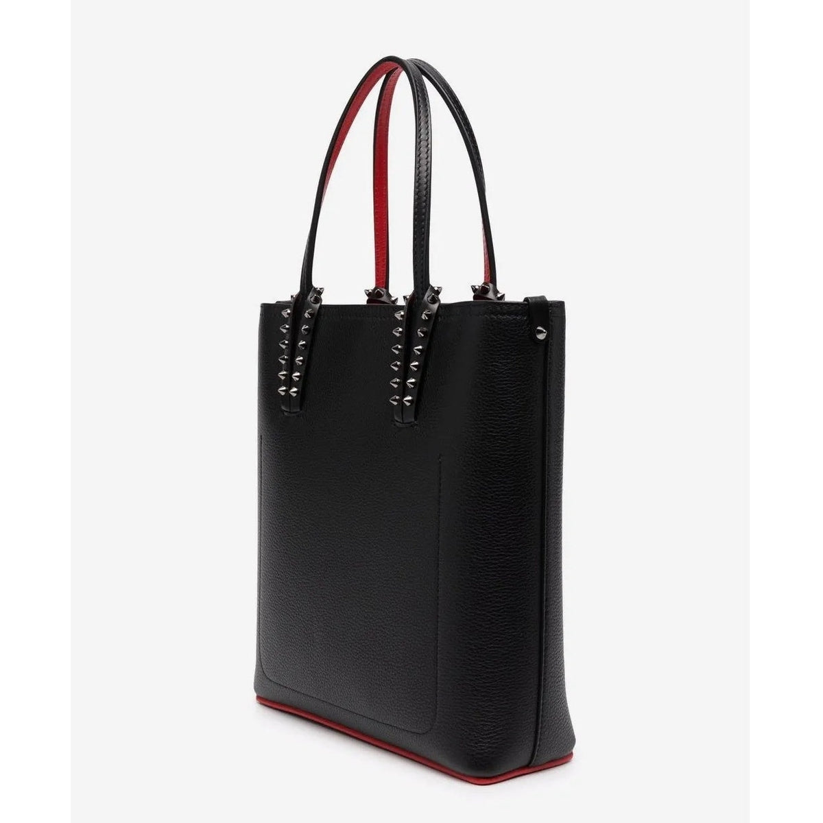 Christian Louboutin Cabata Small Calf leather spikes Tote Bag Black Red