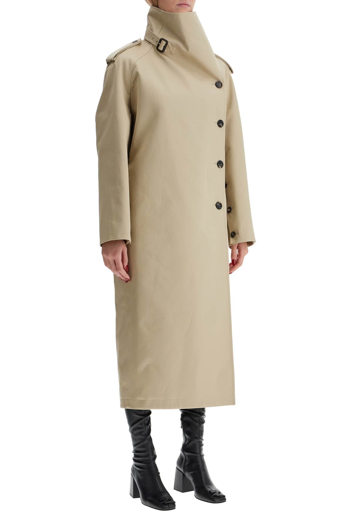 Courreges Long Trench Coat With Asymmetrical Closure