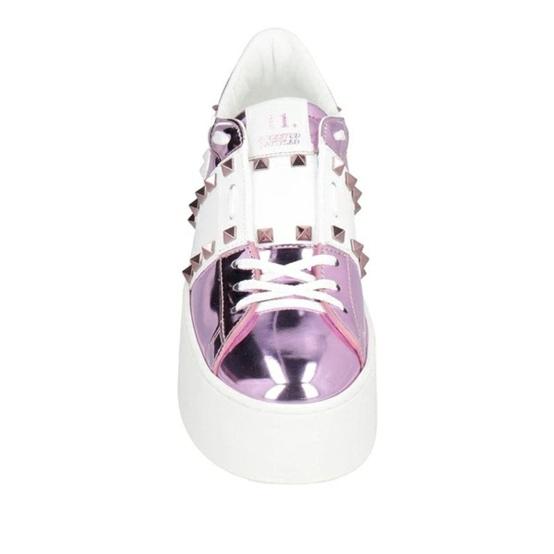 Valentino Garavani Pink Platform Rockstud Untitled Mirror-effect Sneakers