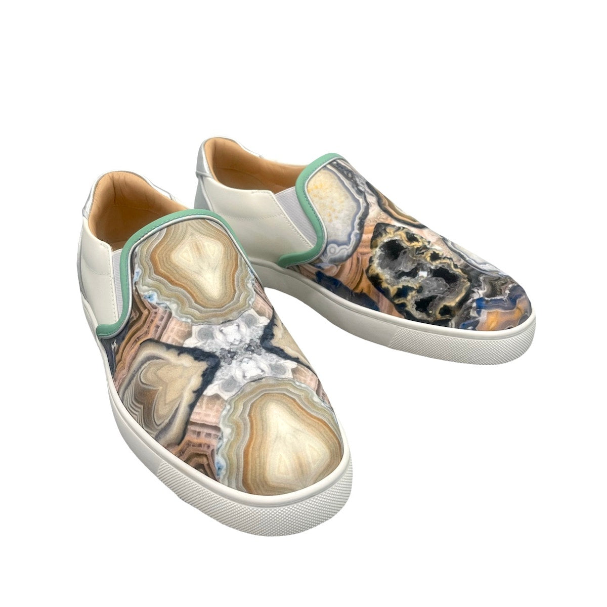 Christian Louboutin Star Agate Print Sailor Boat Orlato Flat White Multi