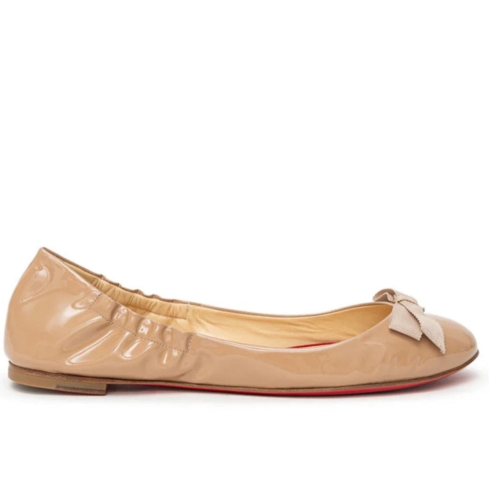 Christian Louboutin  Gloriana Patent leather Ballerina Flats Nude 36