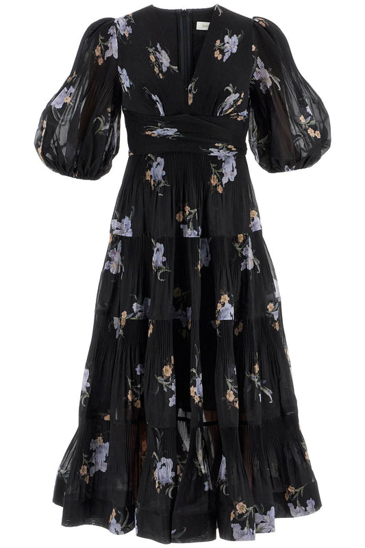 Zimmermann Floral Pleated Midi Dress