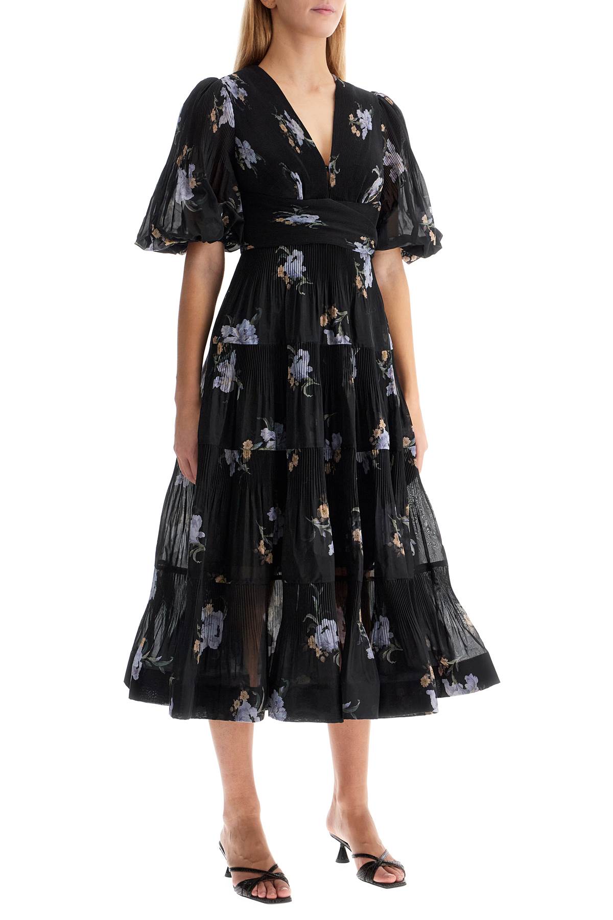 Zimmermann Floral Pleated Midi Dress