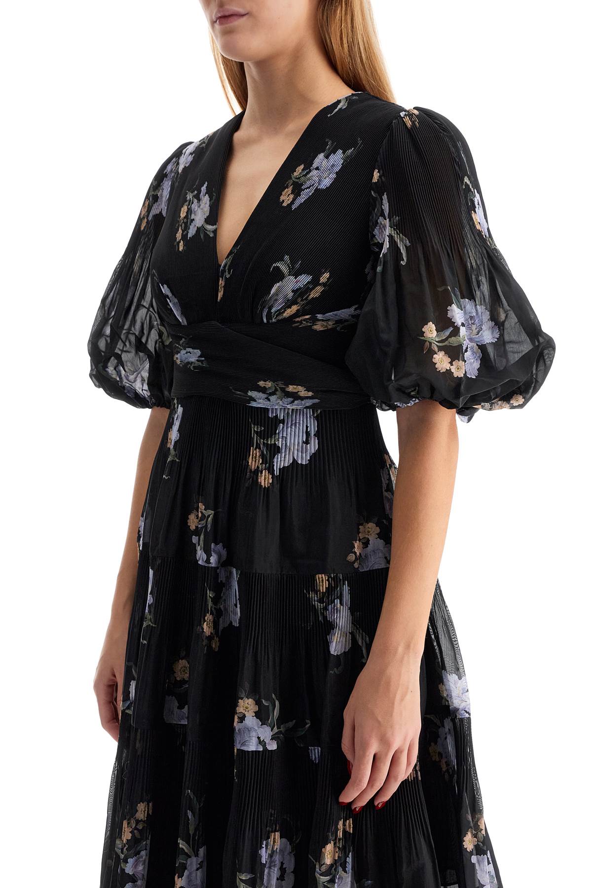 Zimmermann Floral Pleated Midi Dress