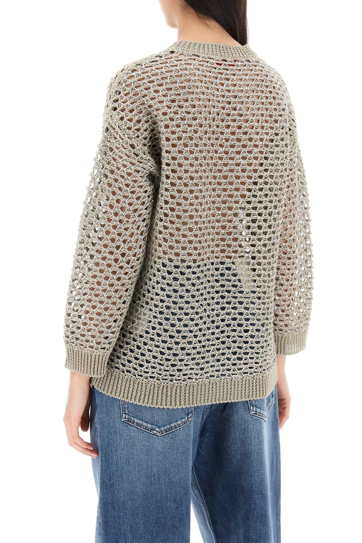 Valentino Garavani Mesh Knit Pullover With Sequins Embell