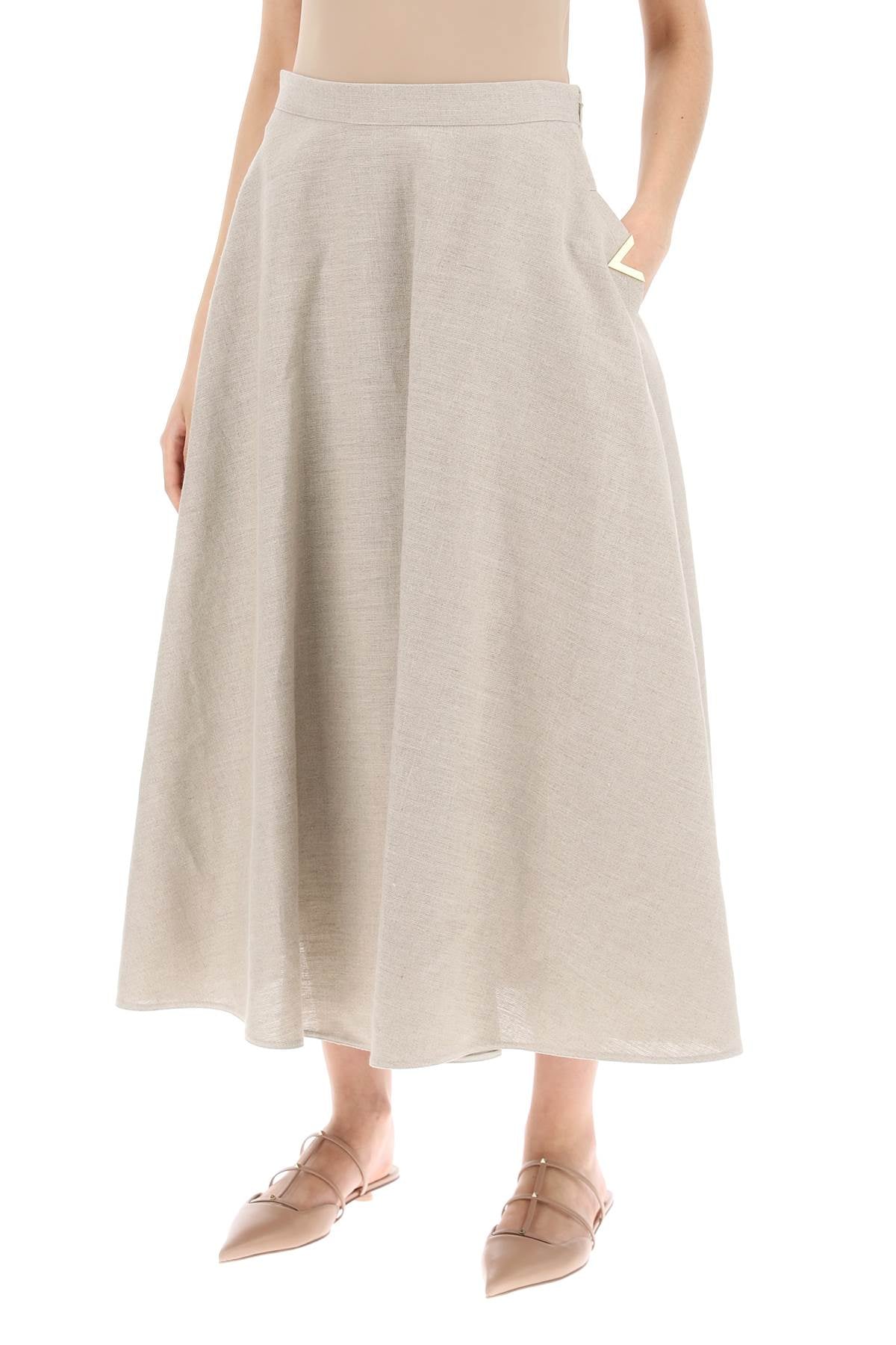 Valentino Garavani Linen Canvas Skirt For Women