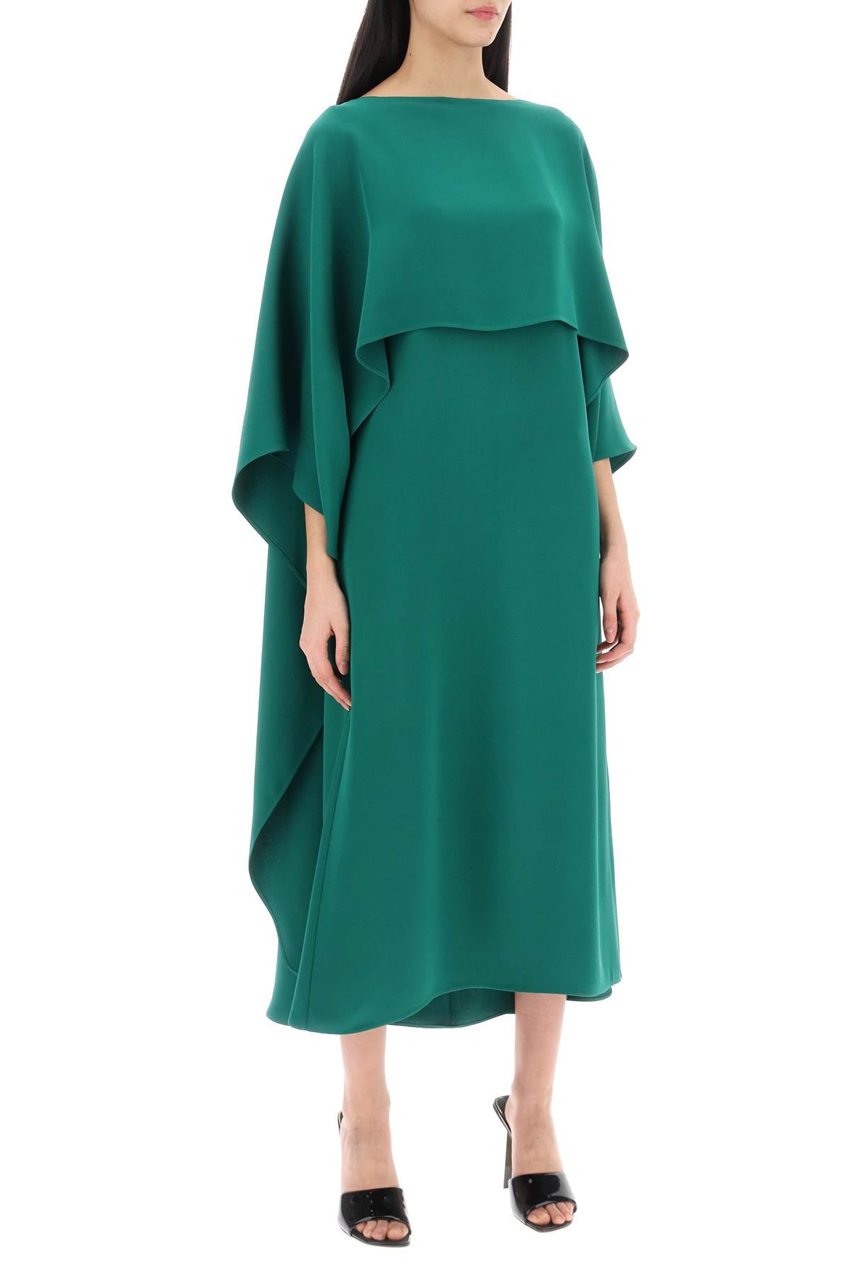 Valentino Garavani Cady Couture Cape Dress In